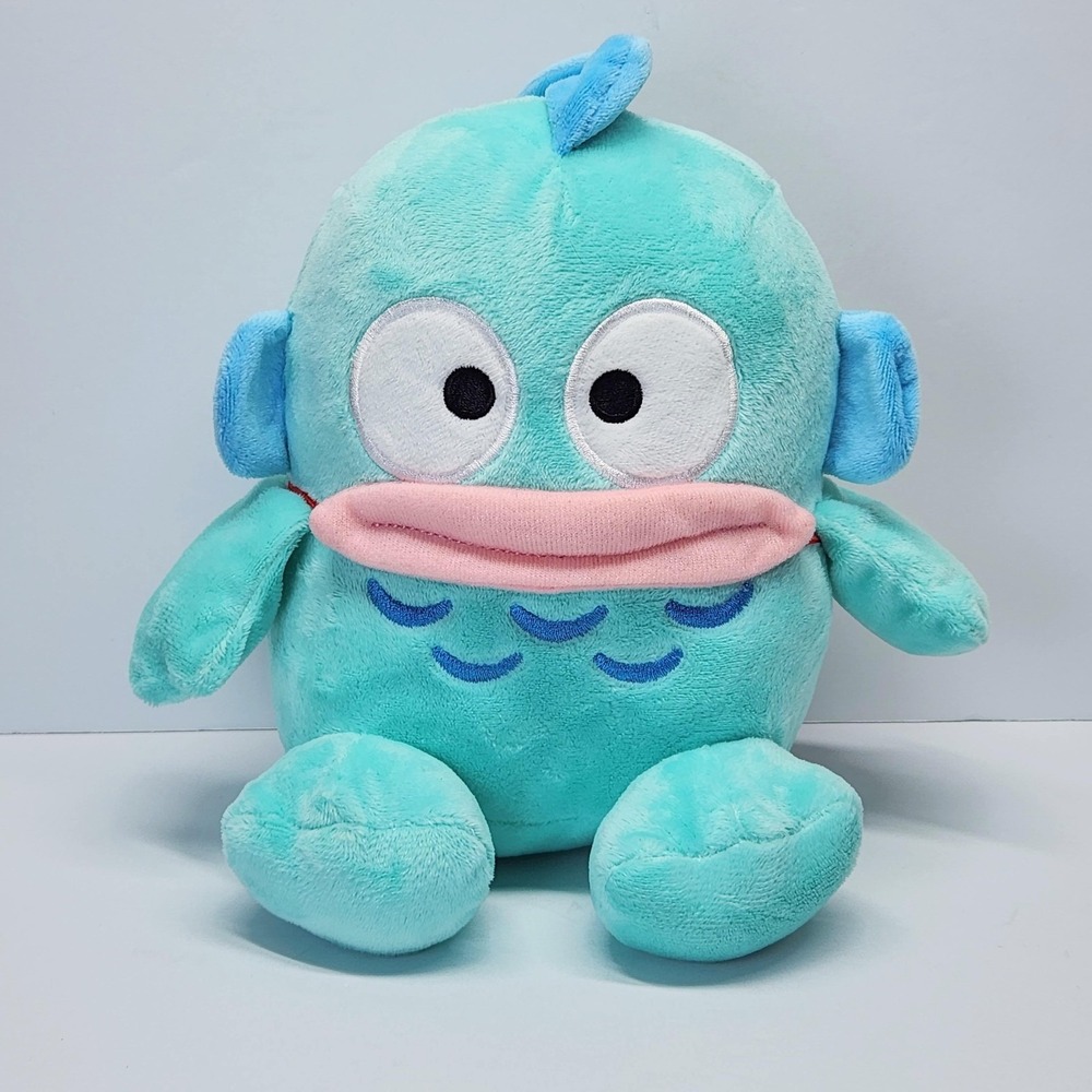 Hangyodon Plush Sanrio and Friends 8in Turquoise Red Purse Toy Doll